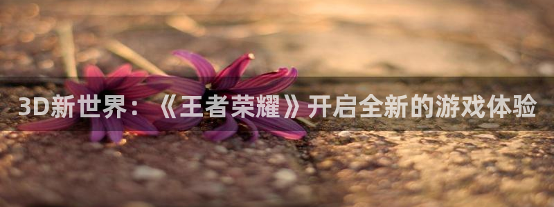 蓝冠娱乐怎么注册：3D新世界：《王者荣耀》开启全新的游戏体验